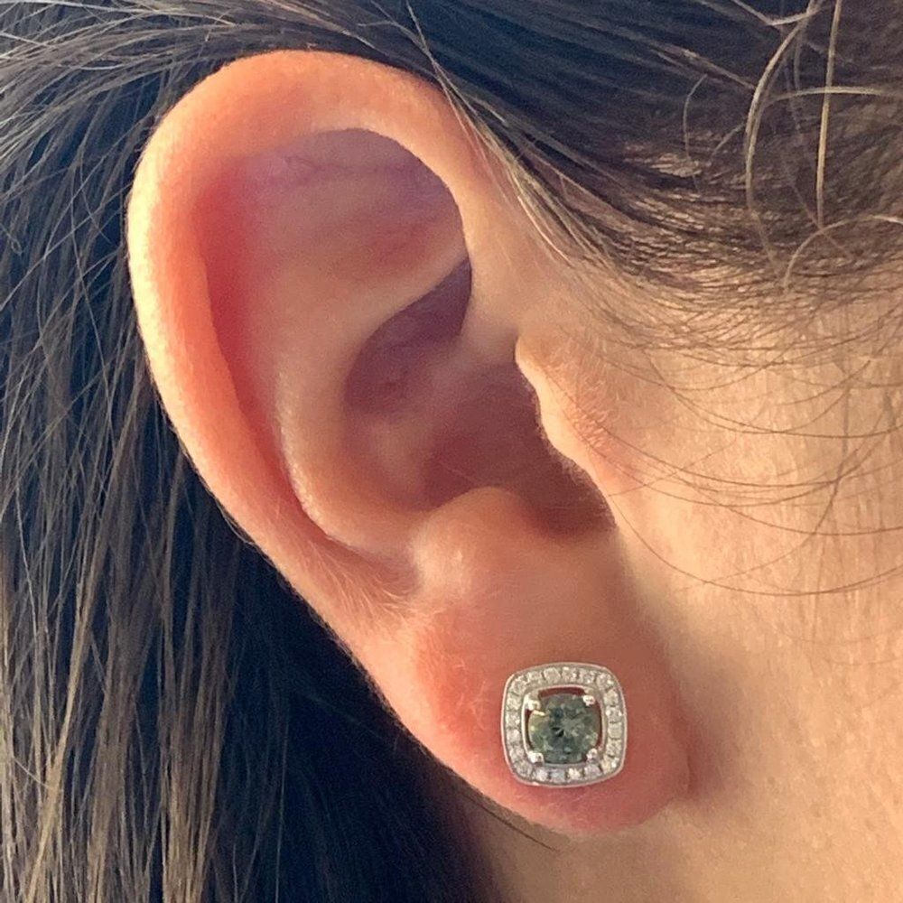 Diamond Sapphire Earrings 18k Gold 1.50 TCW Certified $2,950 921513